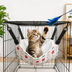 Reversible Plush & Fabric Cat Cage Hammock