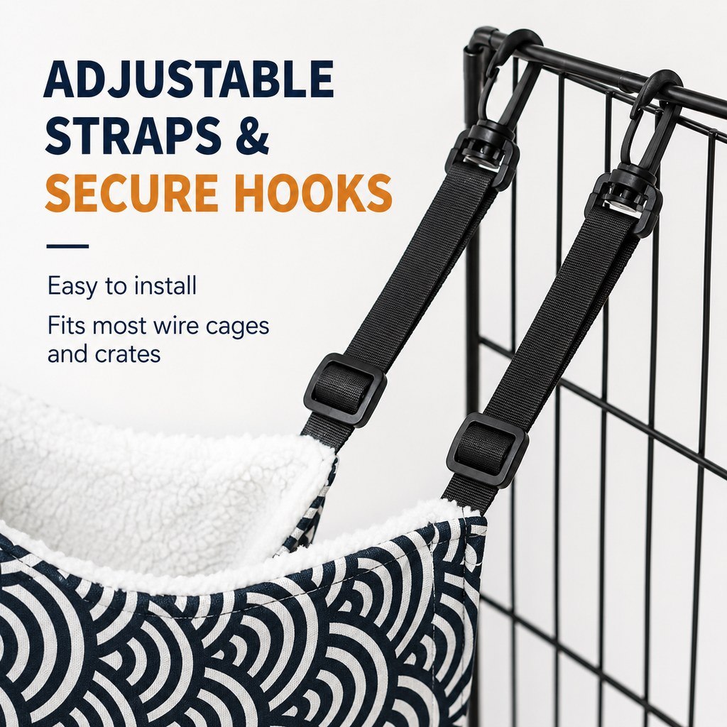 Reversible Plush & Fabric Cat Cage Hammock