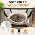 Reversible Plush & Fabric Cat Cage Hammock