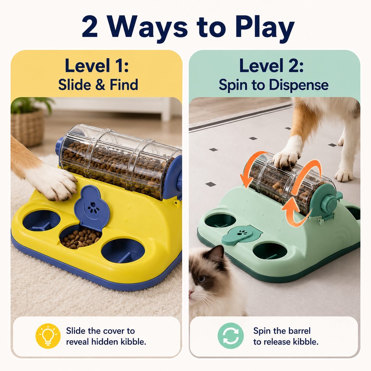 Rotating Slow-Feed Puzzle Feeder