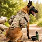 Rugged 600D Nylon Tactical Dog Backpack Harness