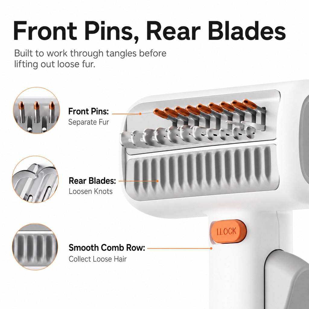 Self-Cleaning Dematting & Deshedding Pet Grooming Brush (For Cats & Dogs)