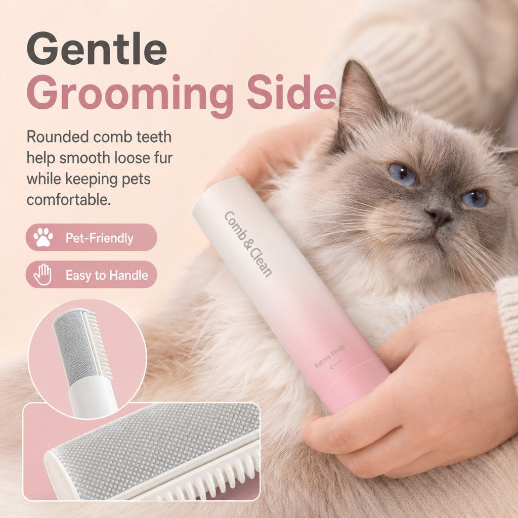 Self-Cleaning Stainless Steel Deshedding Brush (For Dogs & Cats)