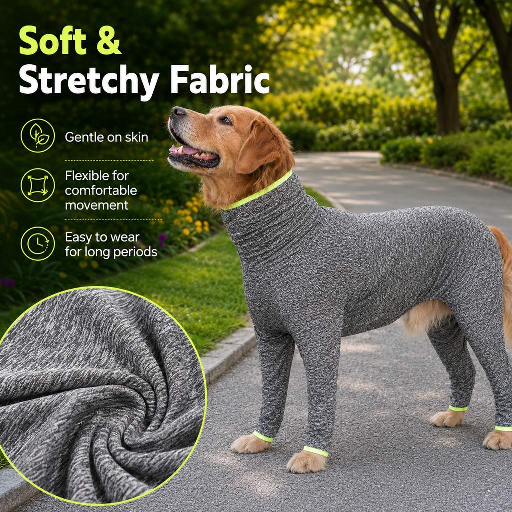 Shedding-Control Stretch Dog Full-Body Suit (Large Breed)
