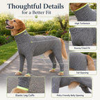 Shedding-Control Stretch Dog Full-Body Suit (Large Breed)