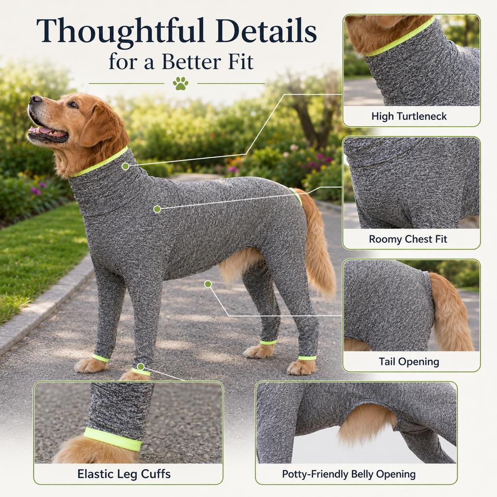 Shedding-Control Stretch Dog Full-Body Suit (Large Breed)