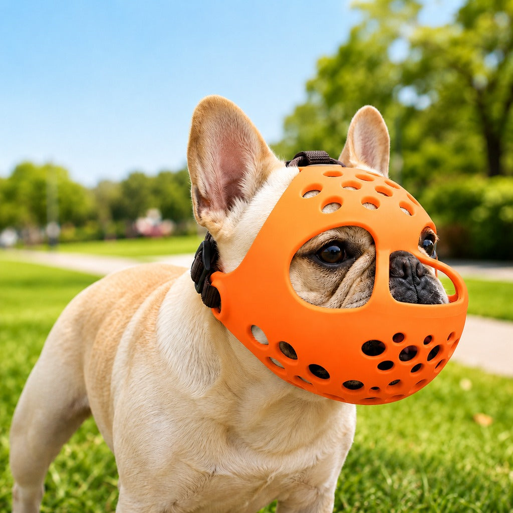 Short-Snouted Breathable Anti-Scavenging Dog Muzzle (Adjustable Straps)