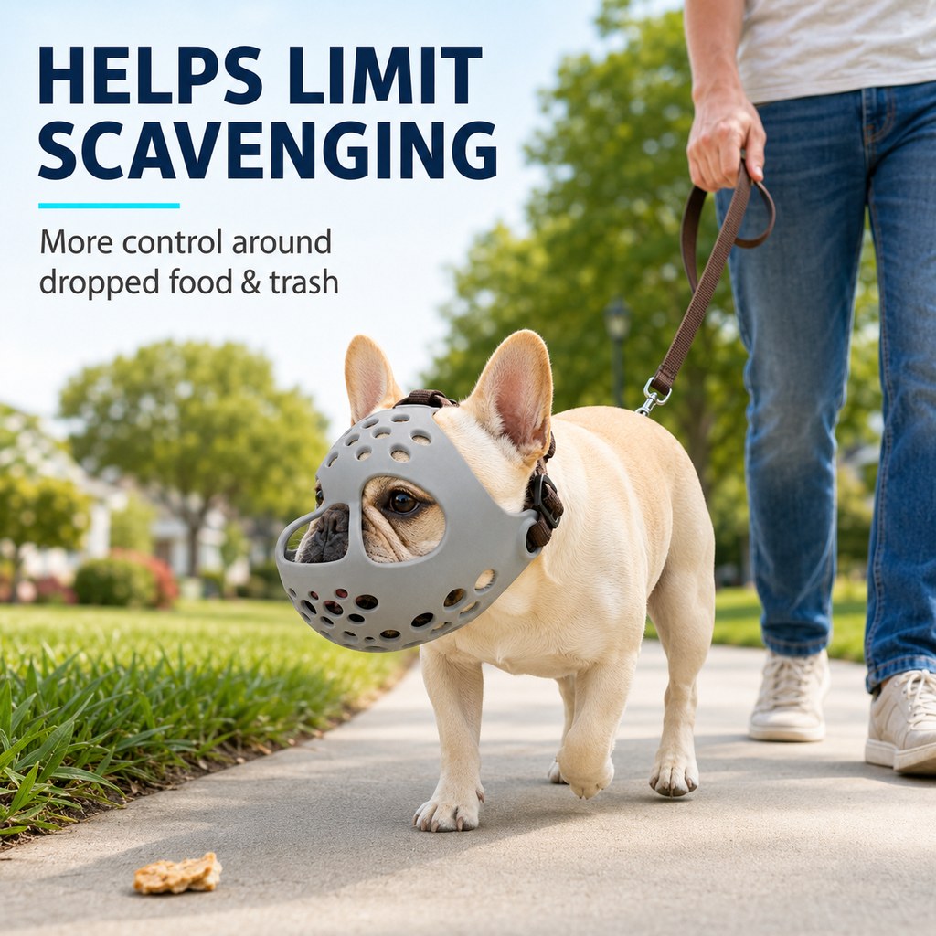 Short-Snouted Breathable Anti-Scavenging Dog Muzzle (Adjustable Straps)