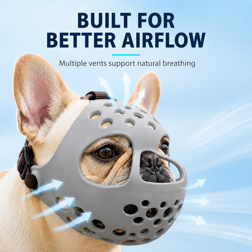 Short-Snouted Breathable Anti-Scavenging Dog Muzzle (Adjustable Straps)