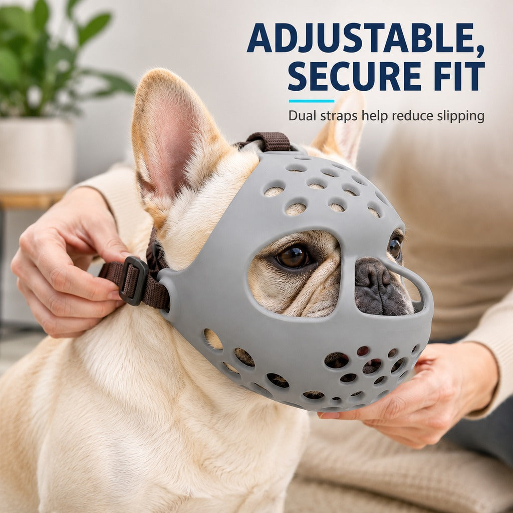 Short-Snouted Breathable Anti-Scavenging Dog Muzzle (Adjustable Straps)