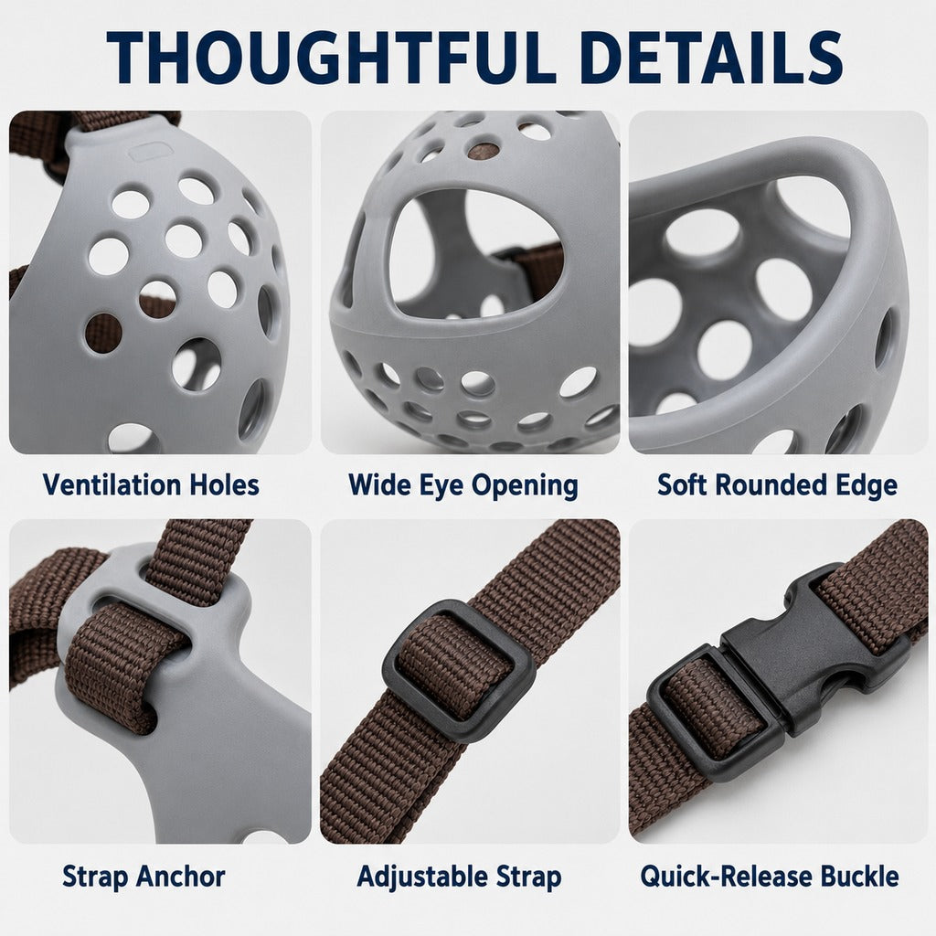 Short-Snouted Breathable Anti-Scavenging Dog Muzzle (Adjustable Straps)