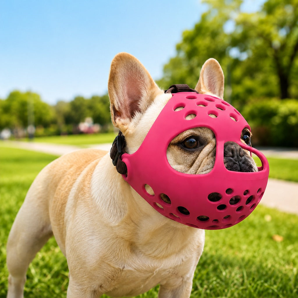 Short-Snouted Breathable Anti-Scavenging Dog Muzzle (Adjustable Straps)