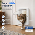 Smart RFID 4-Way Locking Cat Door (Fits Pets Under 25 lb)