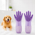 Soft Silicone Deshedding Pet Grooming Gloves (Long Sleeve)