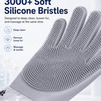 Soft Silicone Deshedding Pet Grooming Gloves (Long Sleeve)