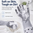 Soft Silicone Deshedding Pet Grooming Gloves (Long Sleeve)