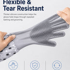 Soft Silicone Deshedding Pet Grooming Gloves (Long Sleeve)