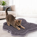 Soft TPR Bristles Cat Scratch & Massage Mat (Suction-Cup Backing)