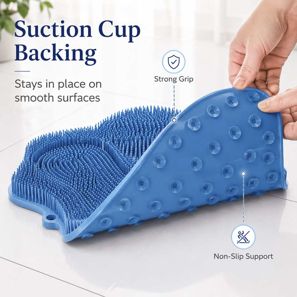 Soft TPR Bristles Cat Scratch & Massage Mat (Suction-Cup Backing)