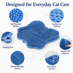Soft TPR Bristles Cat Scratch & Massage Mat (Suction-Cup Backing)