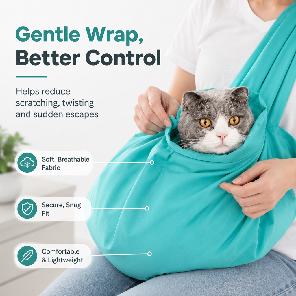 Soft Wrap Cat Grooming Carrier (Front Paw Openings)
