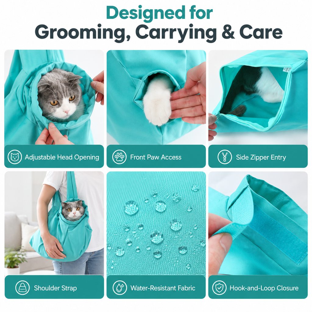 Soft Wrap Cat Grooming Carrier (Front Paw Openings)