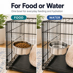 Stainless Steel No-Tip Hanging Pet Bowl (For Wire Crates)