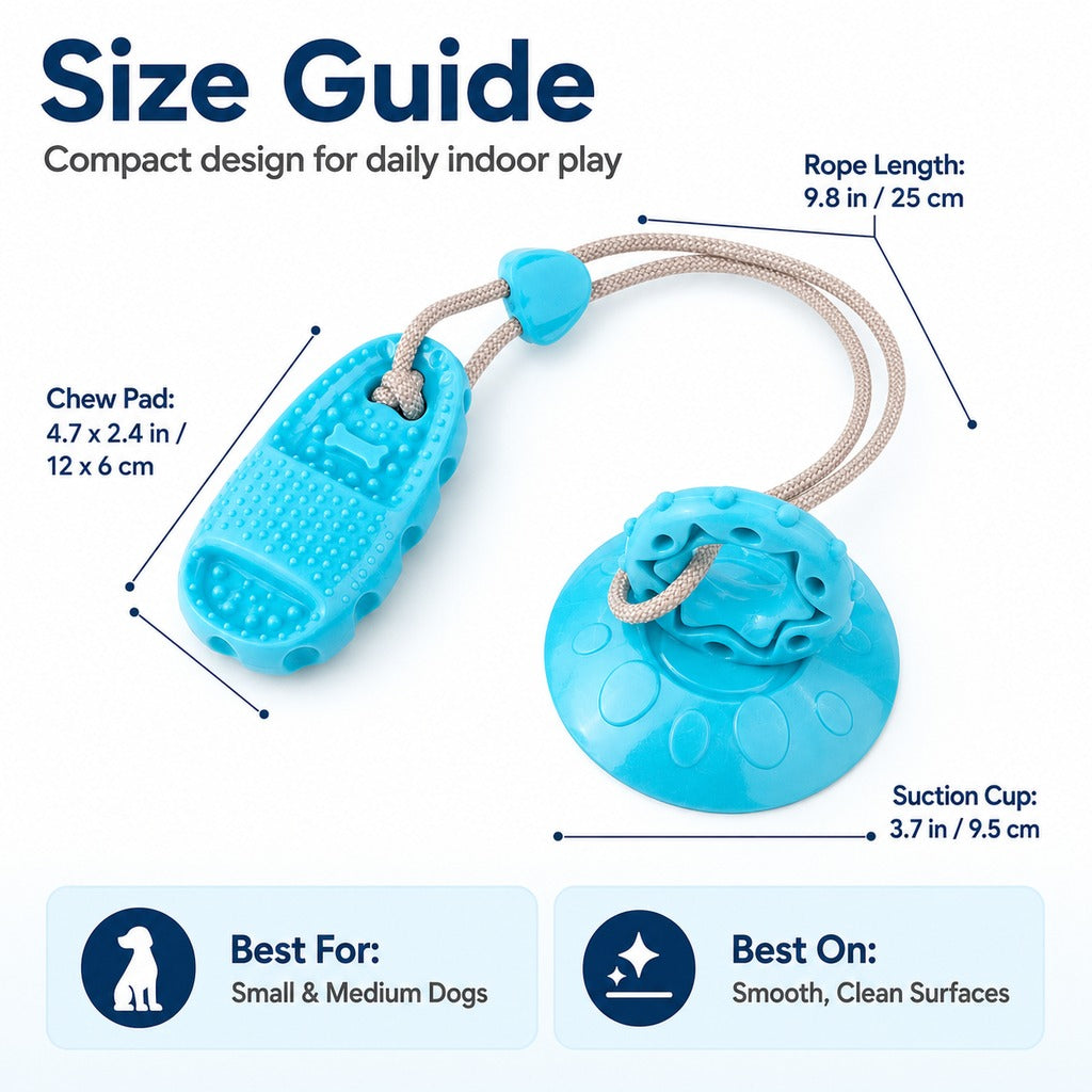 Suction Cup Dog Chew & Tug Toy (Textured Dental Nubs)