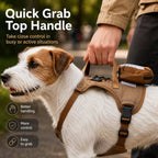Tactical Breathable Reflective Dog Harness (Top Handle & Storage Pouch)