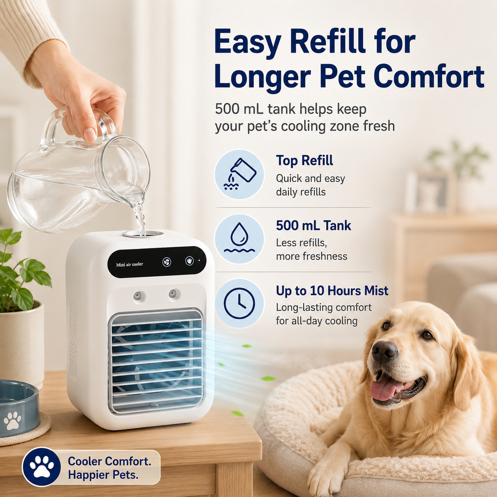 USB-C Powered Dual Mist Mini Air Cooler (17oz Tank)