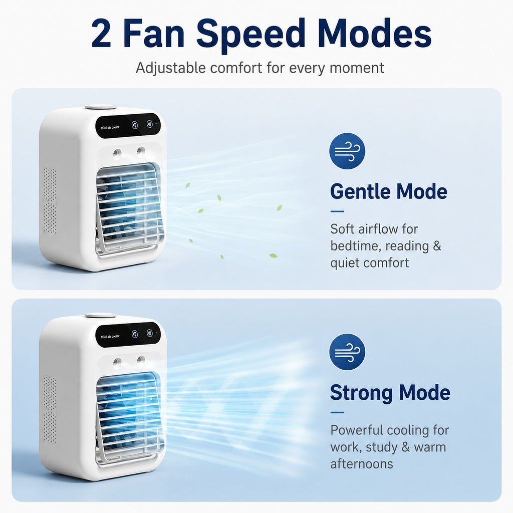 USB-C Powered Dual Mist Mini Air Cooler (17oz Tank)