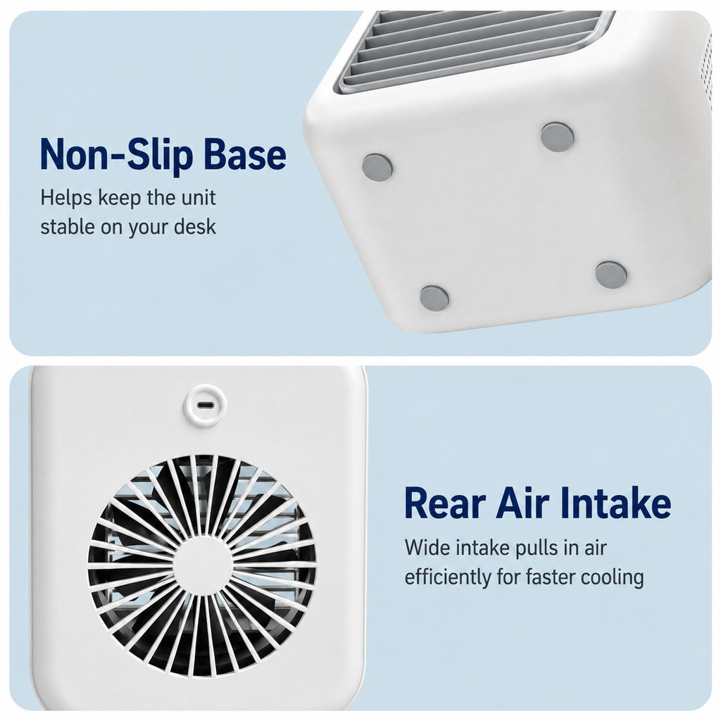 USB-C Powered Dual Mist Mini Air Cooler (17oz Tank)
