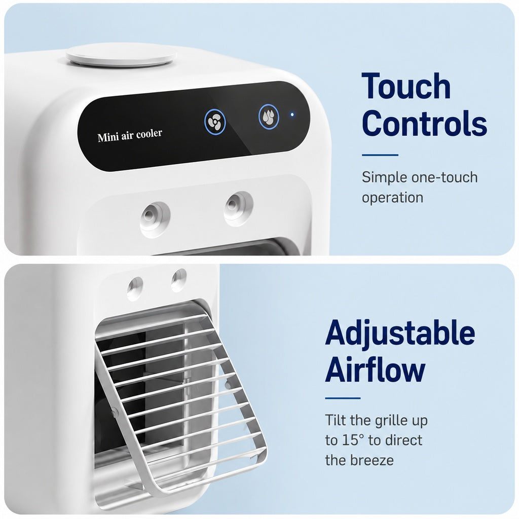 USB-C Powered Dual Mist Mini Air Cooler (17oz Tank)