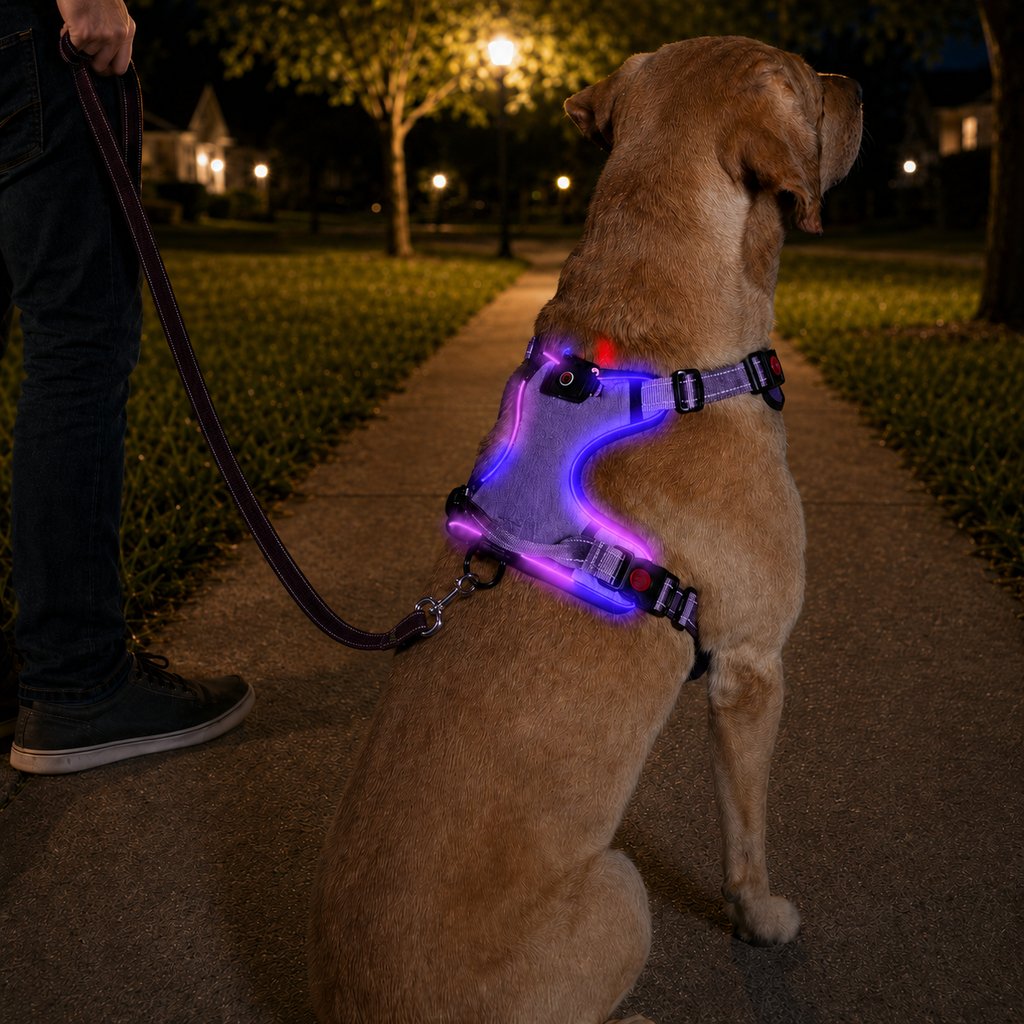 USB-C Rechargeable LED Dog Harness (Reflective Mesh)