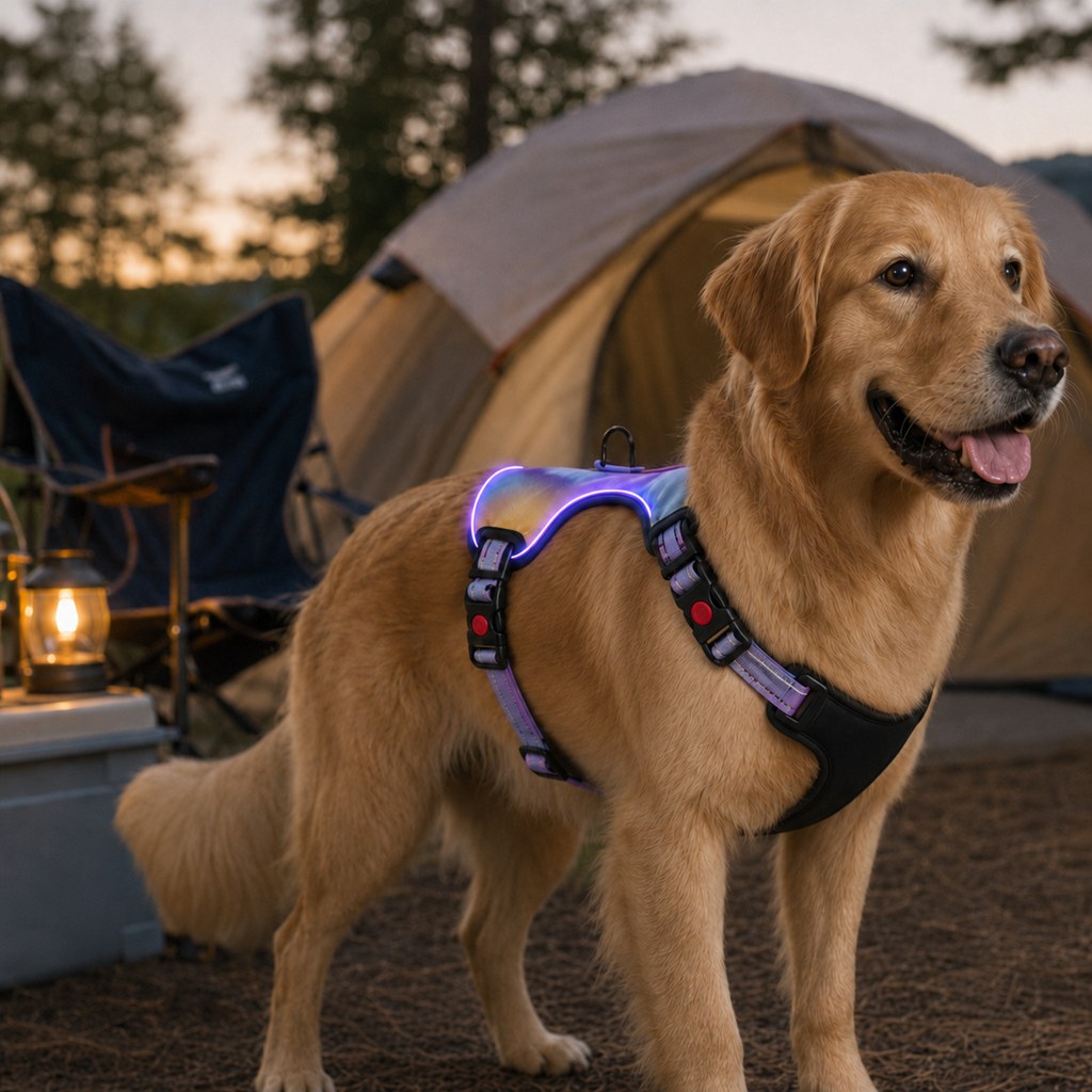 USB-C Rechargeable LED Dog Harness (Reflective Mesh)