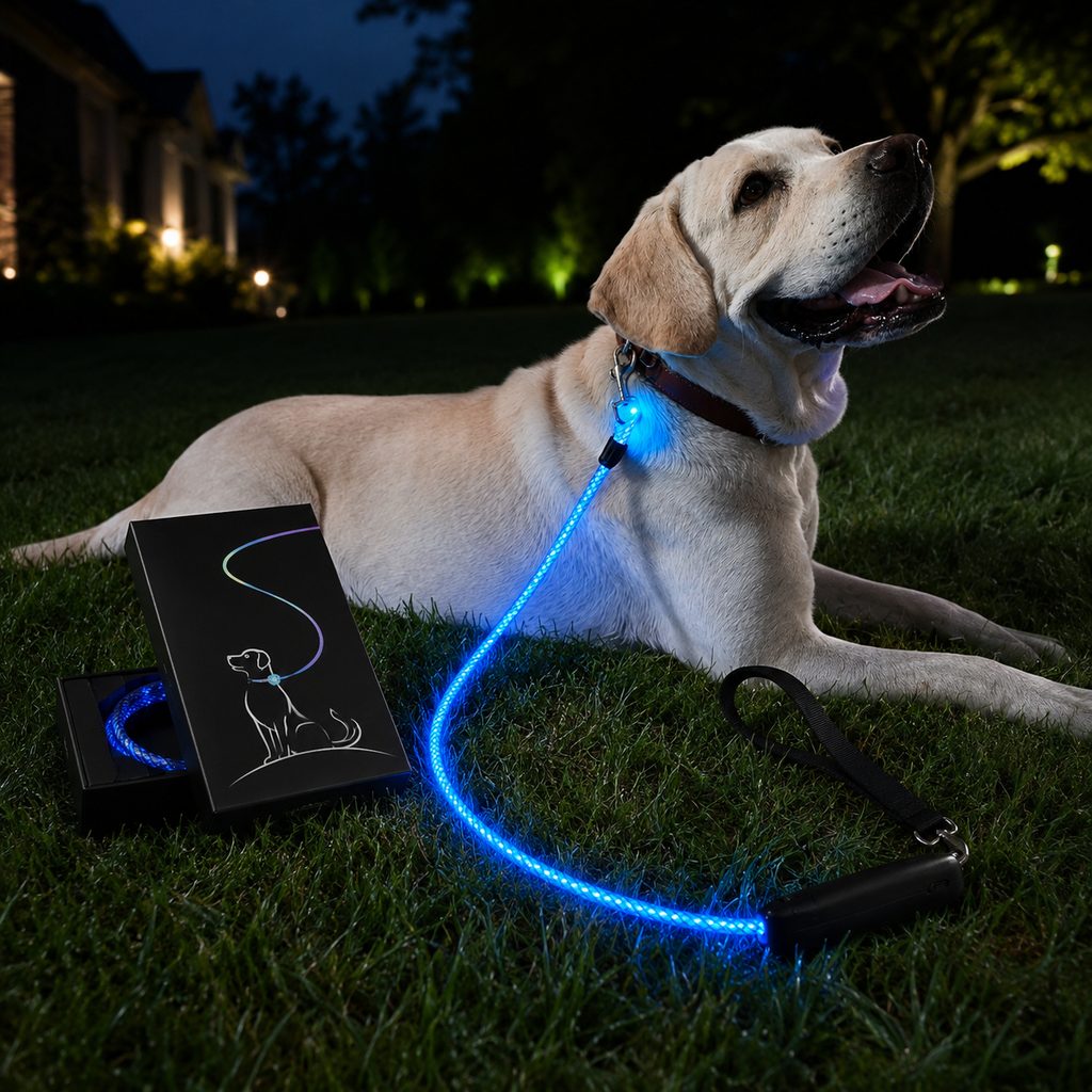USB-Rechargeable LED Dog Leash (4.9 ft)