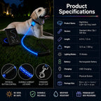 USB-Rechargeable LED Dog Leash (4.9 ft)