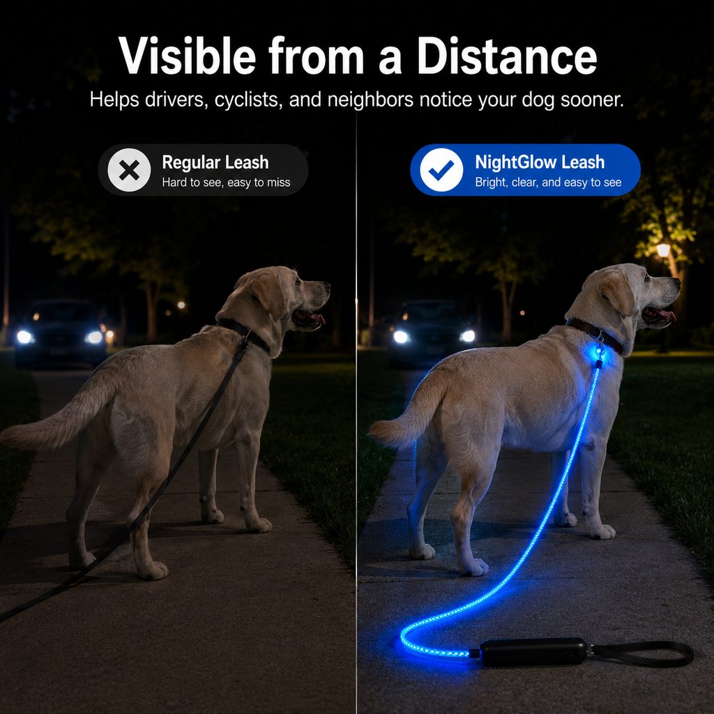 USB-Rechargeable LED Dog Leash (4.9 ft)
