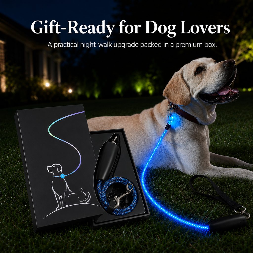 USB-Rechargeable LED Dog Leash (4.9 ft)