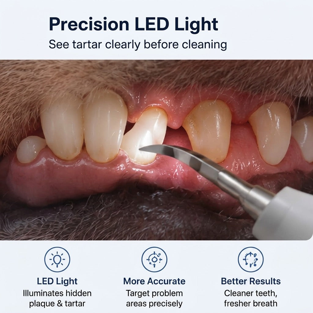 Ultrasonic USB-C Rechargeable Pet Dental Cleaner (IPX7 Waterproof)