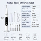 Ultrasonic USB-C Rechargeable Pet Dental Cleaner (IPX7 Waterproof)
