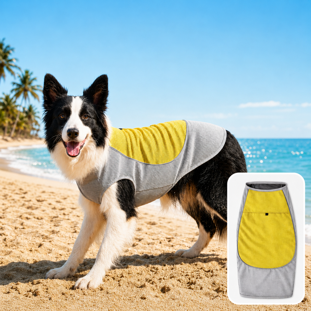 Water-Activated & Breathable Dog Cooling Vest (Ice Pack Pocket)