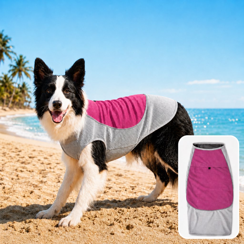 Water-Activated & Breathable Dog Cooling Vest (Ice Pack Pocket)