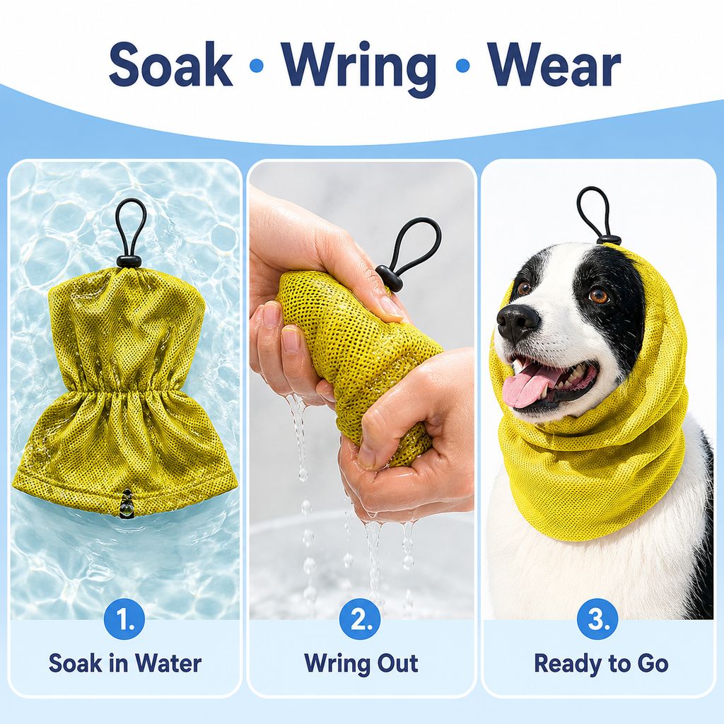 Water-Activated Breathable Mesh Dog Cooling Snood