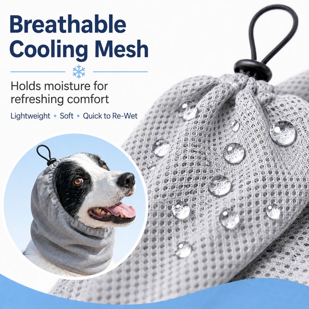 Water-Activated Breathable Mesh Dog Cooling Snood