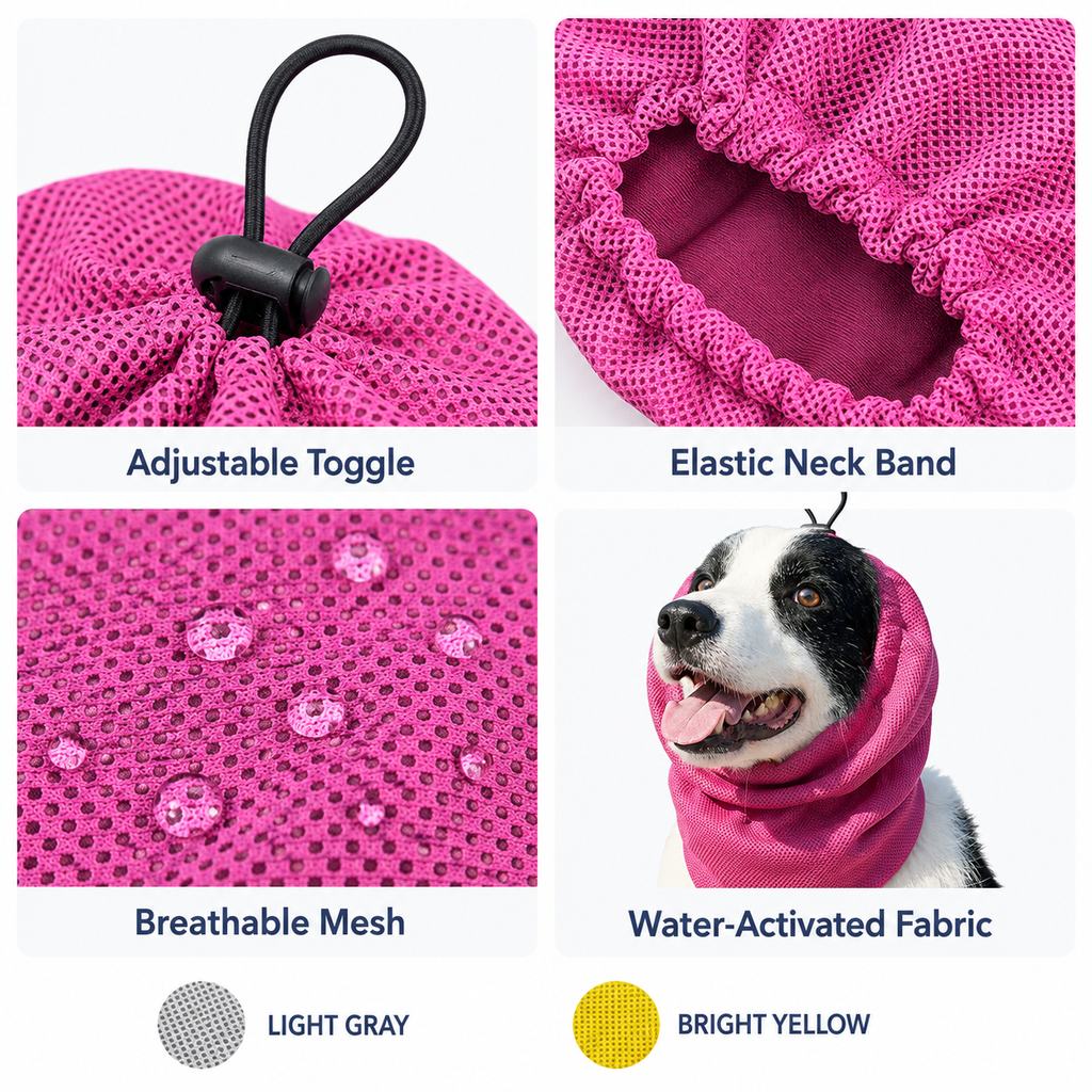 Water-Activated Breathable Mesh Dog Cooling Snood