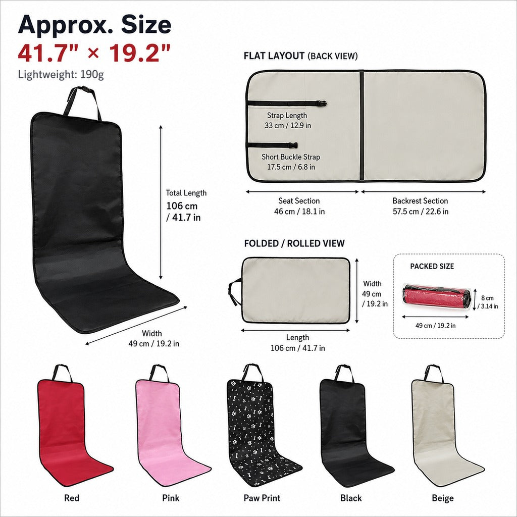 Water-Resistant Oxford Anti-Slip Front Seat Pet Cover (Universal Fit)