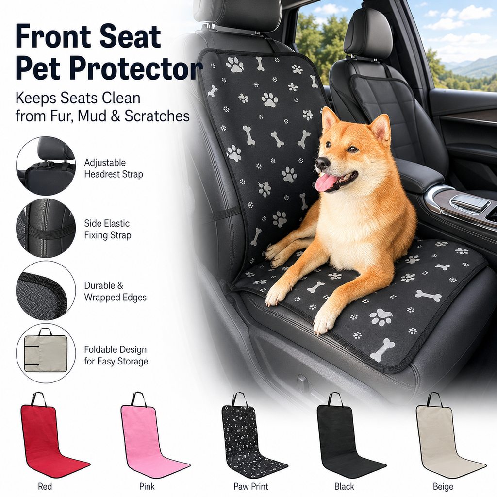 Water-Resistant Oxford Anti-Slip Front Seat Pet Cover (Universal Fit)