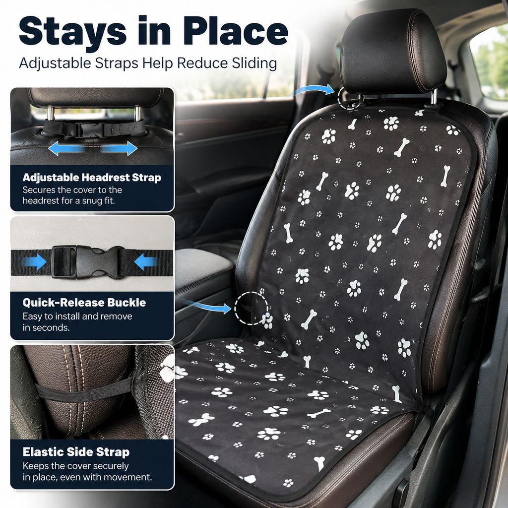 Water-Resistant Oxford Anti-Slip Front Seat Pet Cover (Universal Fit)