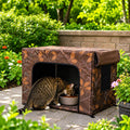 Water-Resistant Oxford PVC Frame Cat Feeding Shelter